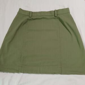 Loft Outlet Size 8 Olive Green Mini Skirt cotton/rayon blend side-zip